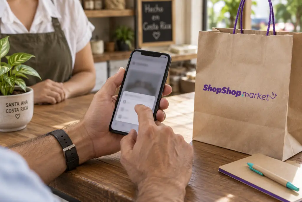 Imagen editorial ilustrativa: Cómo guardar y compartir el enlace de una tienda